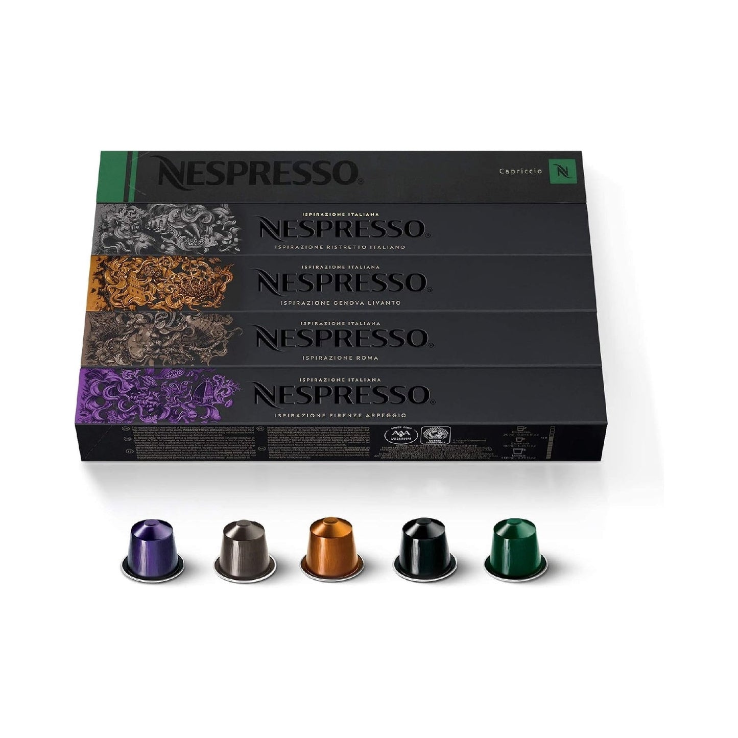 Nespresso Original Line Capsules – Dark Roast Coffee Pods, 50-Count