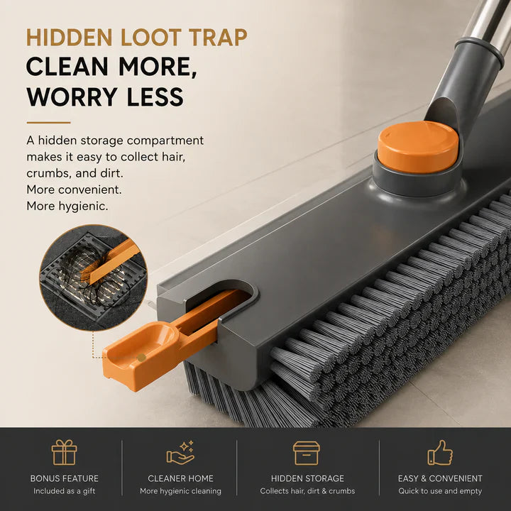 PowerScrub Brush - 3-in-1 Long Handle Floor & Bathroom Cleaning Brush