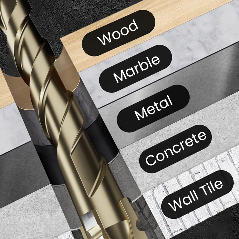 🔥High-Strength 4-Flute Serrated Eccentric Drill Bit Kit - Durable & Versatile for All DIY Projects