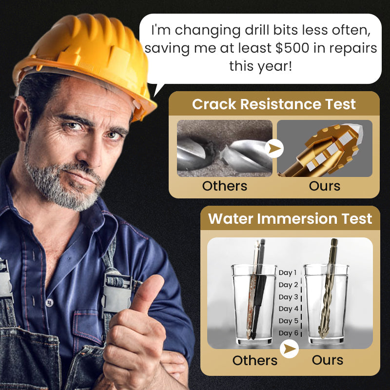 🔥High-Strength 4-Flute Serrated Eccentric Drill Bit Kit - Durable & Versatile for All DIY Projects