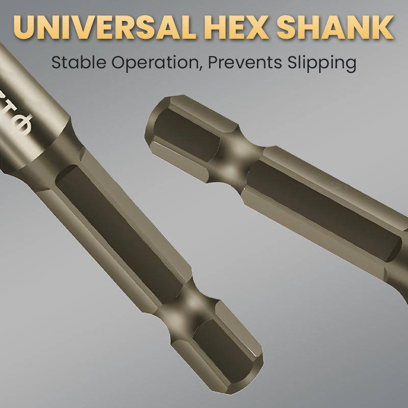 🔥High-Strength 4-Flute Serrated Eccentric Drill Bit Kit - Durable & Versatile for All DIY Projects