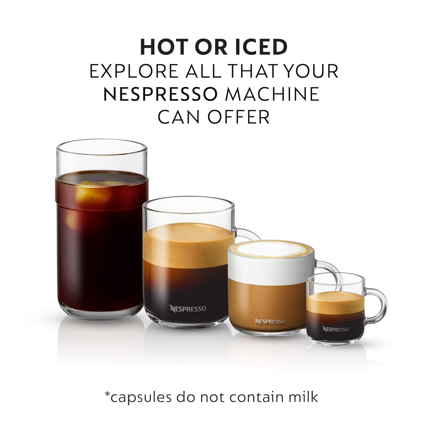 Nespresso Vertuo Capsules – Medium Roast Espresso Coffee Pods, 50-Count, Brews 1.35oz