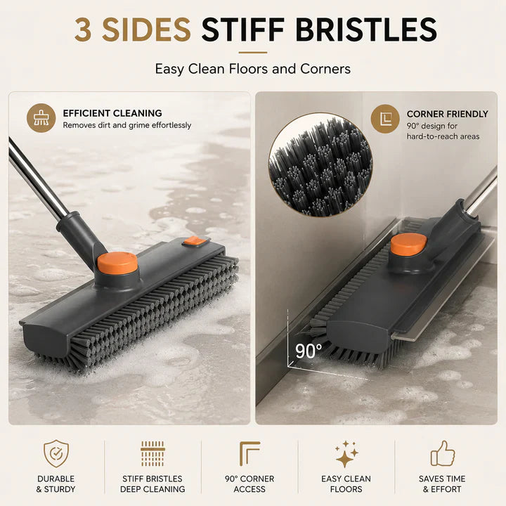 PowerScrub Brush - 3-in-1 Long Handle Floor & Bathroom Cleaning Brush
