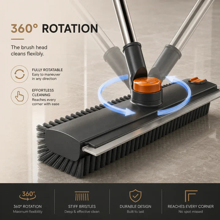 PowerScrub Brush - 3-in-1 Long Handle Floor & Bathroom Cleaning Brush
