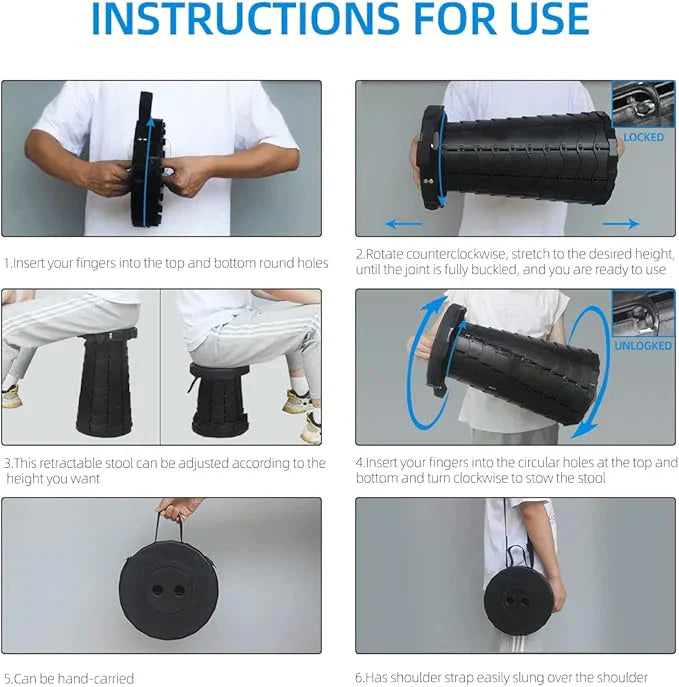 Ultra-Portable Retractable Telescopic Stool